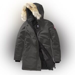 Canada Goose Victoria Black Parka with Fur Trim